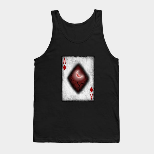 Ace of Diamonds with Moon Tank Top by DeneboArt